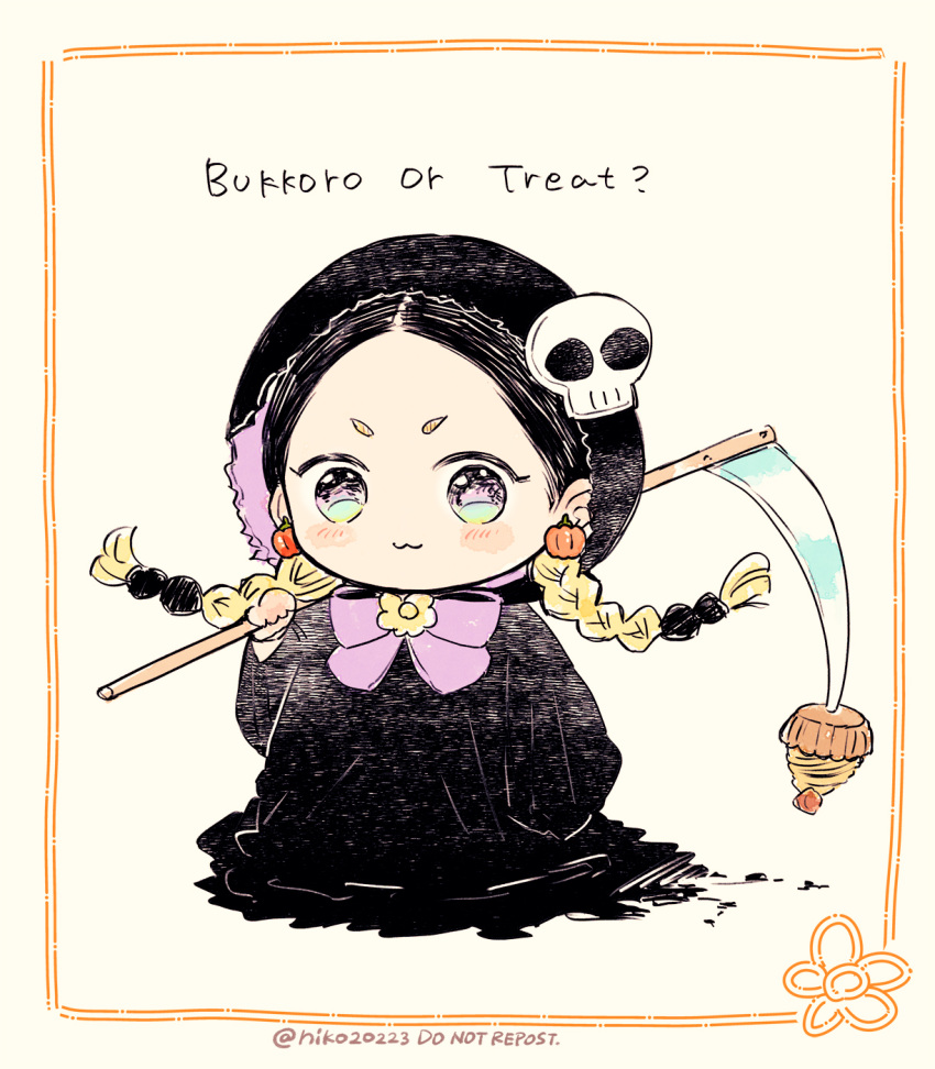 1boy, :3, aged_down, alternate_costume, aqua_eyes, black_hair, black_robe, blonde_hair