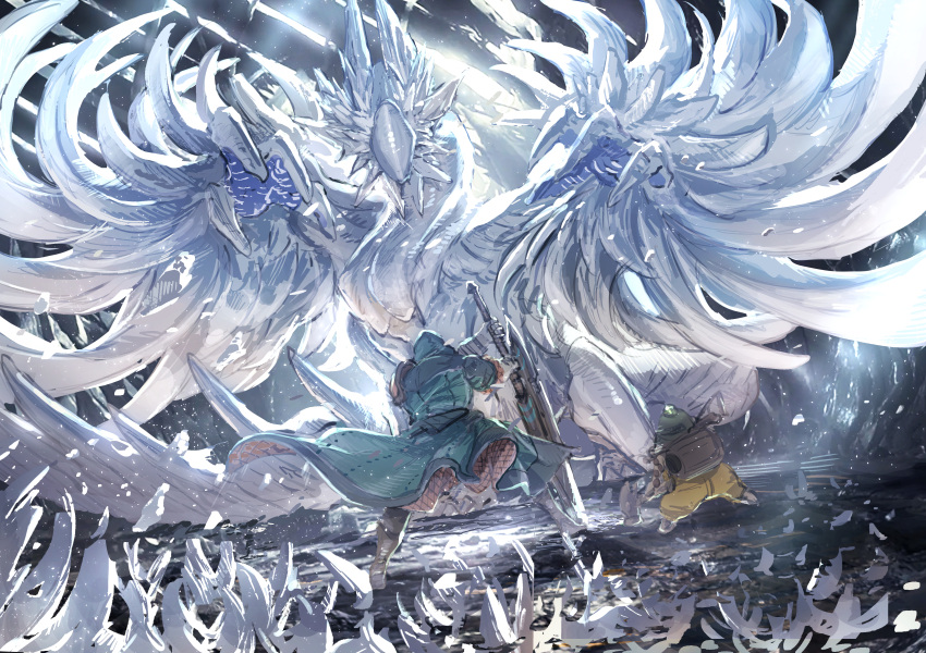 1other, absurdres, armor, back, backpack, bag, boots, commentary