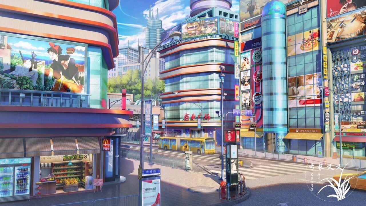 bus, car, chibi_totoro, chuu_totoro, city, fire_hydrant, globe, jiji_(majo_no_takkyuubin)