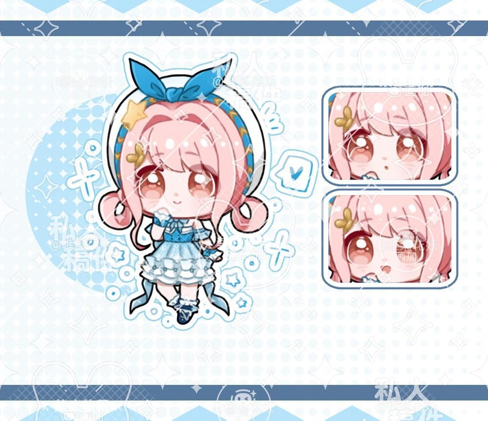 1girl, :o, aying99792, back_bow, beads, beret, blue_bow, blue_bowtie