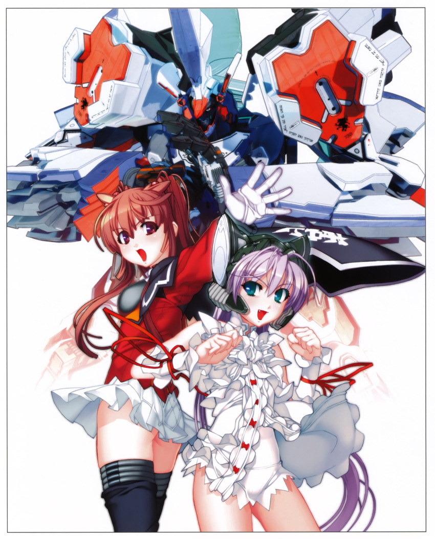:d, absurdres, al_azif, black_legwear, brown_hair, character_request, clenched_hands, demonbane