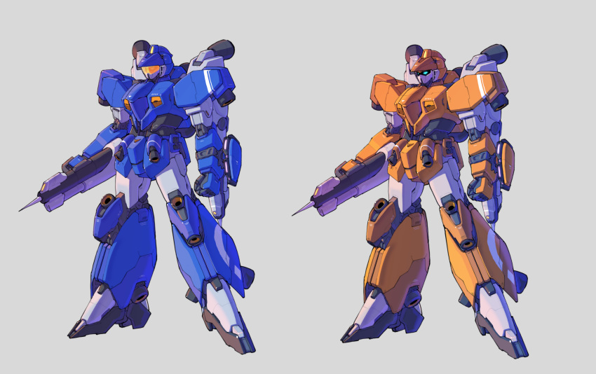 absurdres, color_variation, comparison, dual_persona, earth_federation, green_visor, gundam, highres