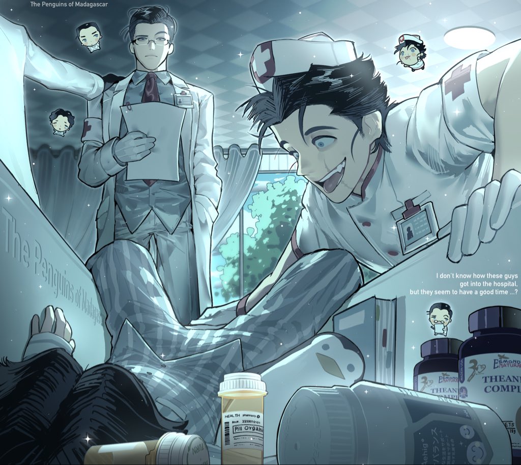 4boys, armband, black_gloves, black_hair, blue_eyes, book, chibi, closed_mouth