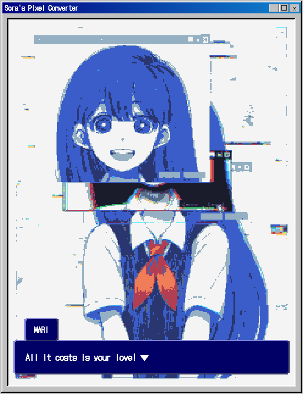 1girl, black_hair, character_name, collared_shirt, colored_skin, commentary, double-parted_bangs, dual_persona