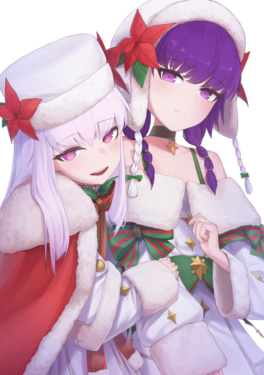 2girls, absurdres, cape, christmas, commentary_request, dokon, fire_emblem, fire_emblem:_the_sacred_stones
