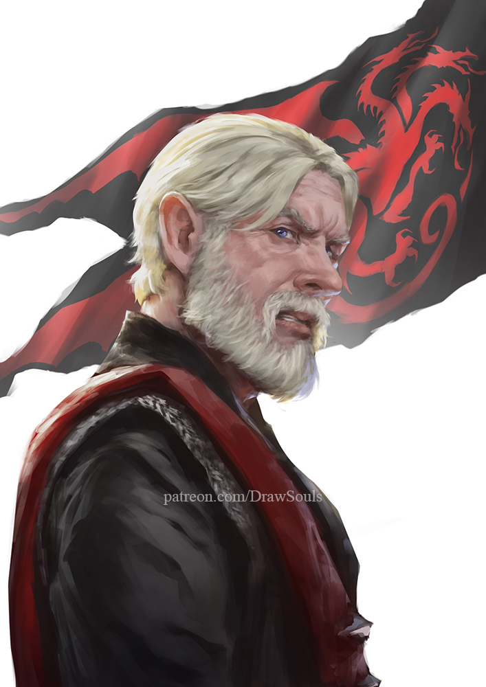 1boy, a_knight_of_the_seven_kingdoms, a_song_of_ice_and_fire, beard, clenched_teeth, commentary, connected_beard, draw_souls