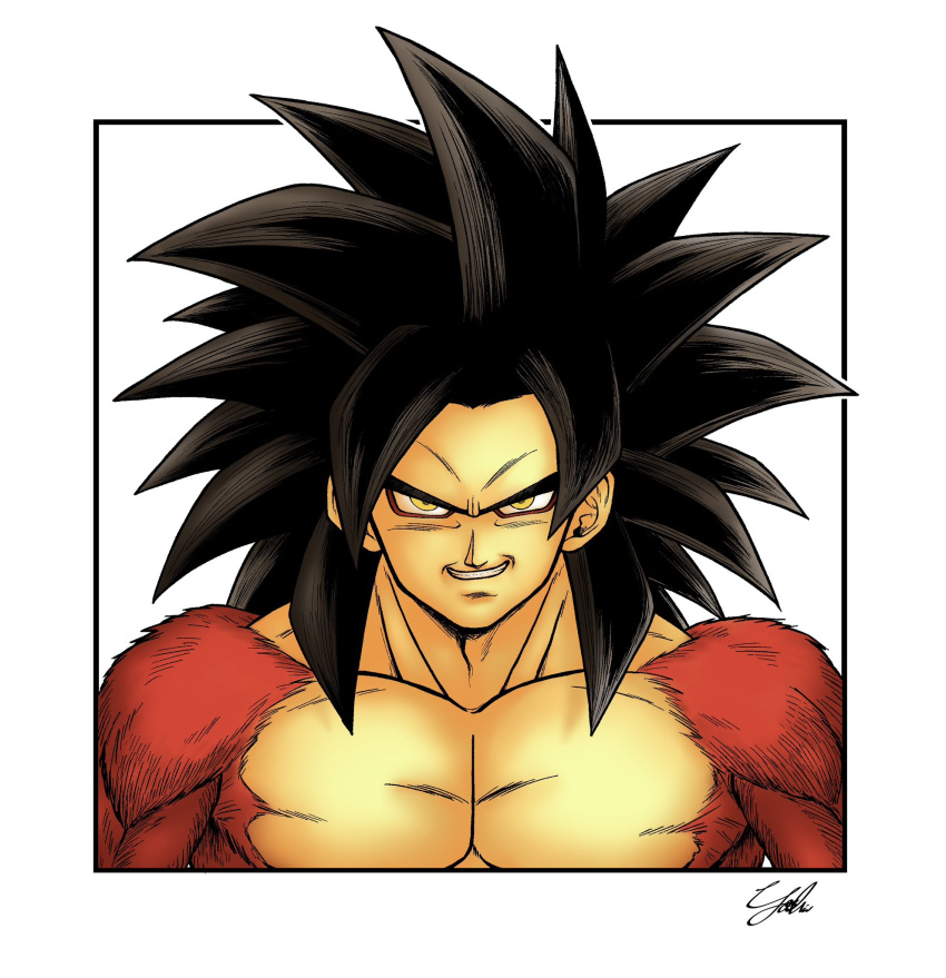 1boy, black_hair, body_fur, dragon_ball, gakumanabu, highres, male_focus, monkey_boy