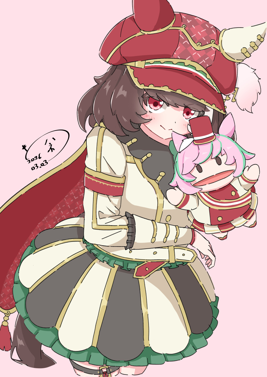 1girl, absurdres, animal_ears, belt, breasts, cape, commentary_request, dated