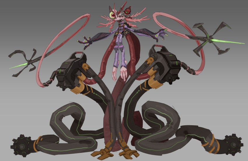 1girl, alien, antennae, axolotl_girl, ben_10, bodysuit, colored_sclera, colored_skin