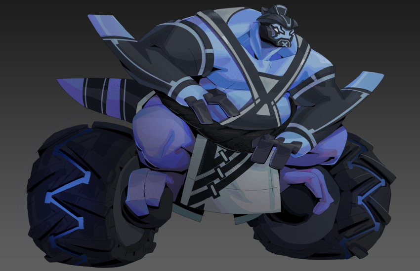 alien, arm_blade, ben_10, black_helmet, black_skin, blank_eyes, blue_skin, colored_skin