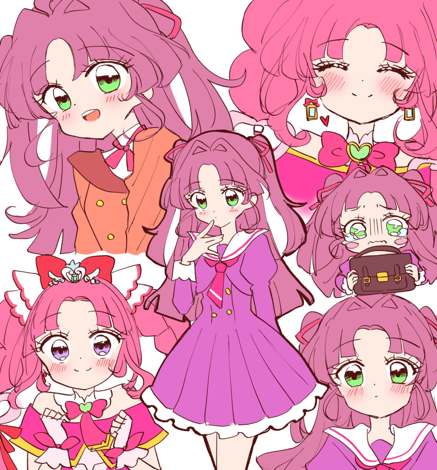 1girl, biwako_(biwa27), blush, closed_eyes, closed_mouth, commentary_request, crying, cure_mystique