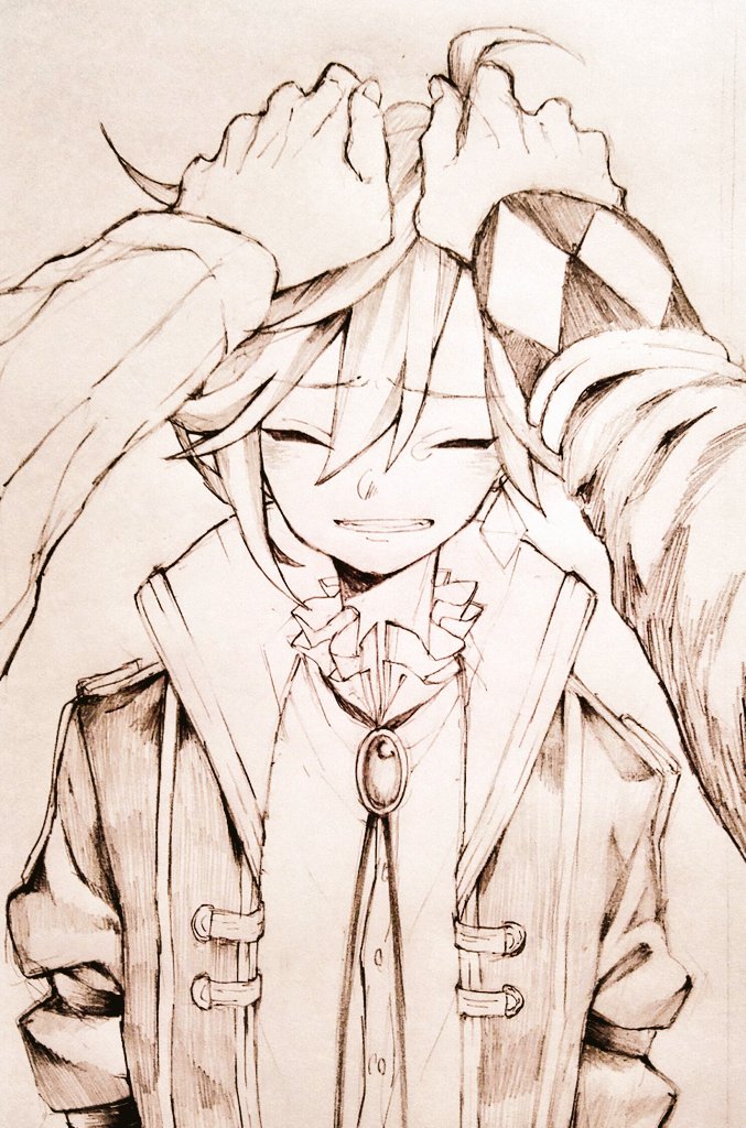 3boys, ahoge, coat, earrings, facing_viewer, fingernails, gem, grimms_notes
