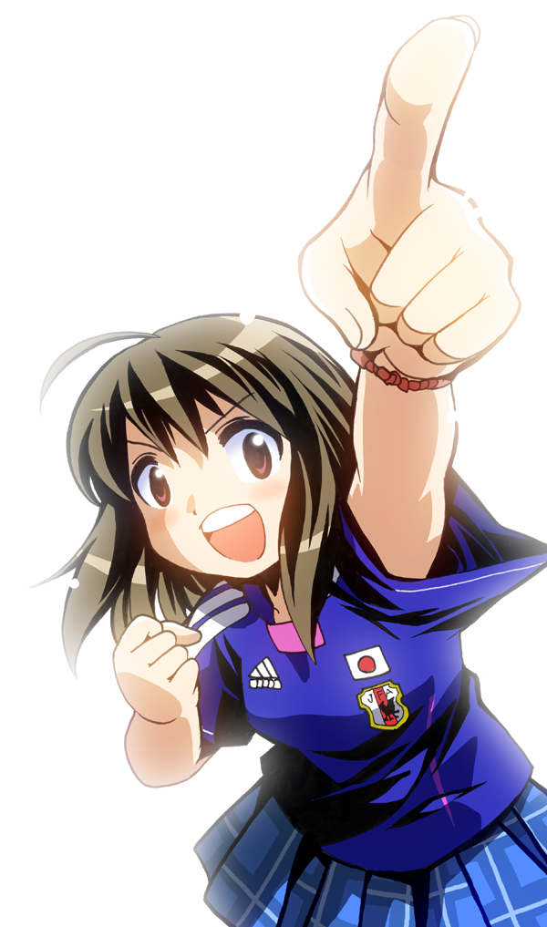 2011_fifa_women's_world_cup, 2011_fifa_women's_world_cup, ahoge, pointing, shirai_sanjirou, soccer_uniform, world_cup