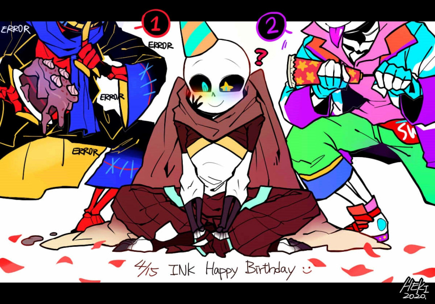 +_+, 2020, 3boys, :d, :p, ?, alternate_universe, aqua_hat
