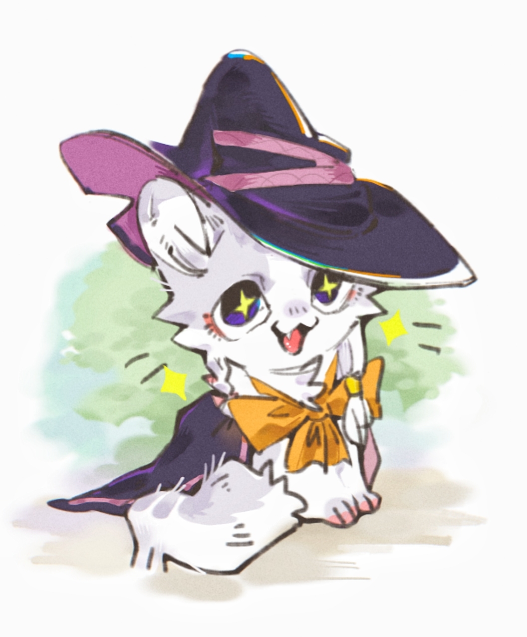 all_fours, animalization, elaina_(majo_no_tabitabi), furrification, furry, hat, highres, looking_at_viewer