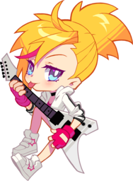1girl, :p, a_dance_of_fire_and_ice, artist_request, blonde_hair, blue_eyes, blush, bright_pupils, chibi, chibi_only, closed_mouth, electric_guitar, fingerless_gloves, full_body, game_cg, gloves, guitar, holding, holding_guitar, holding_instrument, hood, hood_down, hoodie, instrument, long_sleeves, looking_at_viewer, lowres, multicolored_hair, muse_dash, non-web_source, open_clothes, open_hoodie, ponytail, red_gloves, red_streaks, rin_(muse_dash), self-datamine, shoes, short_hair, short_ponytail, simple_background, single_hair_streak, smile, solo, standing, streaked_hair, tongue, tongue_out, transparent_background, v-shaped_eyebrows, white_hoodie, white_pupils, white_shoes