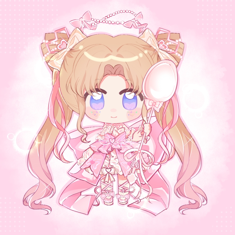 1girl, absurdly_long_hair, arm_warmers, back_bow, bare_shoulders, beads, blonde_hair, blue_eyes