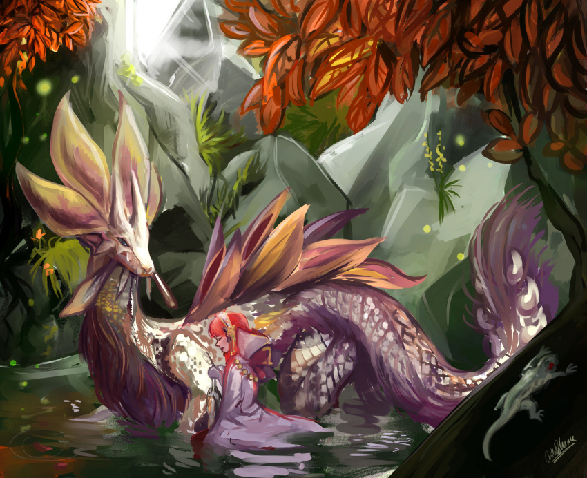 1girl, absurdres, dragon, fire_emblem, fire_emblem_fates, fish, hairband, highres