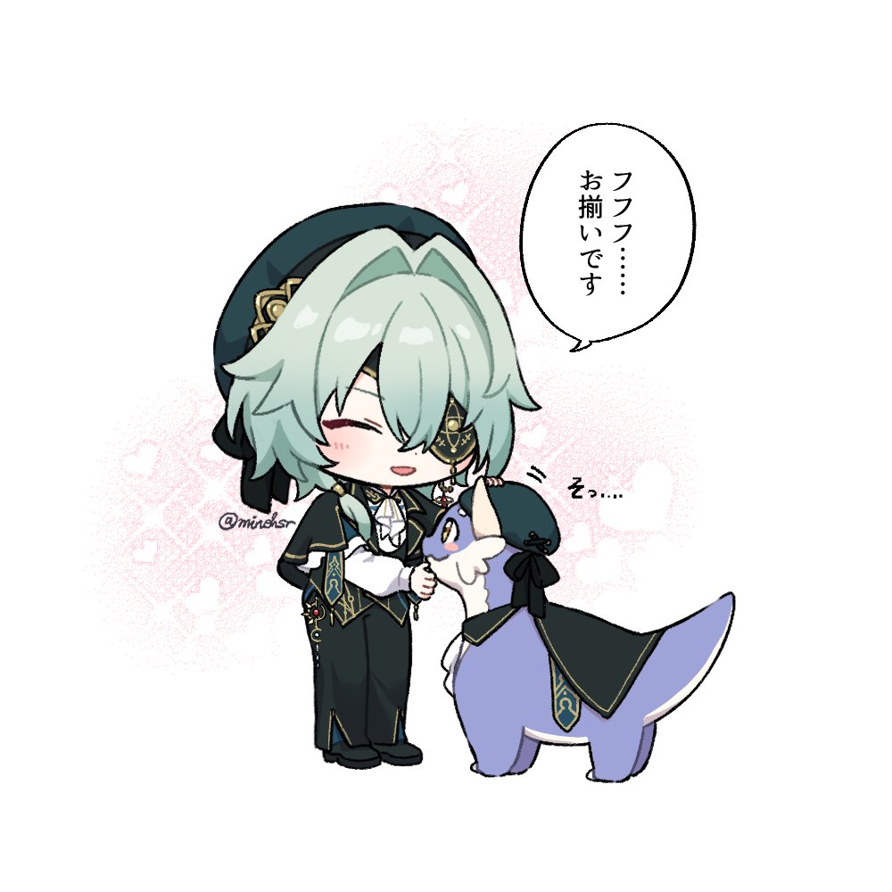 1boy, anaxa_(honkai:_star_rail), anaxa_(impression)_(honkai:_star_rail), beret, black_capelet, black_pants, black_shoes, capelet