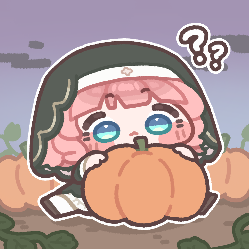 1girl, ?, ??, blue_eyes, blush_stickers, chibi, chibi_only, closed_mouth