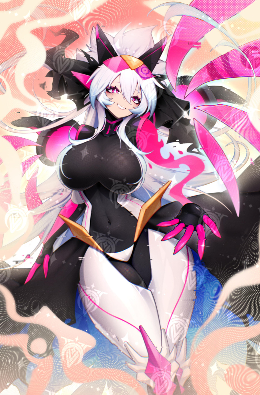 1girl, absurdres, alternate_form, bad_link, bodysuit, breasts, cy_yu, energy_girl