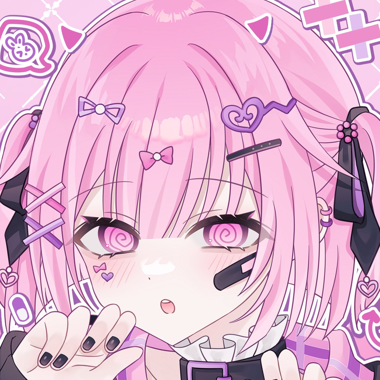 1girl, :o, @_@, aegyo_sal, bandaid, bandaid_on_cheek, bandaid_on_face, black_bow