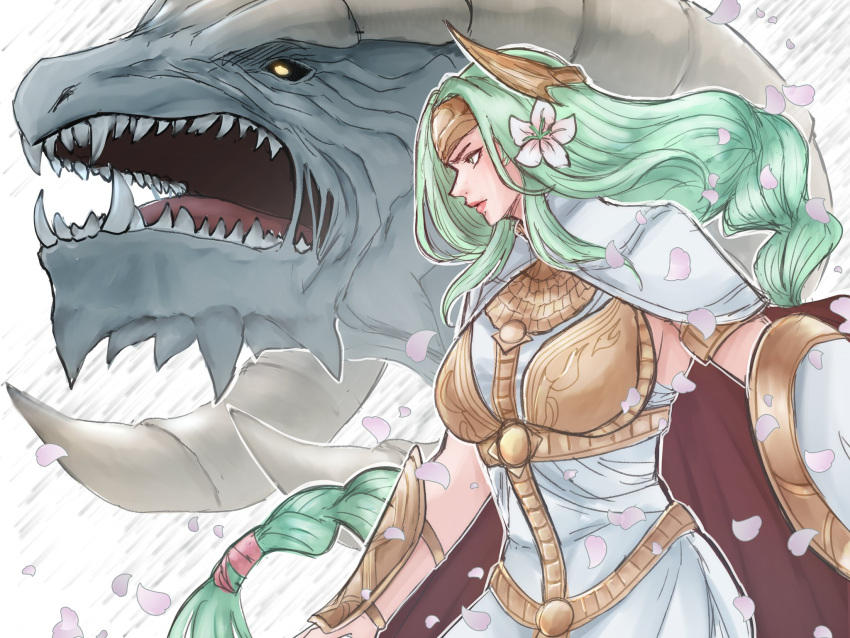 1girl, arm_guards, armor, armpits, bare_arms, black_sclera, braid, breastplate
