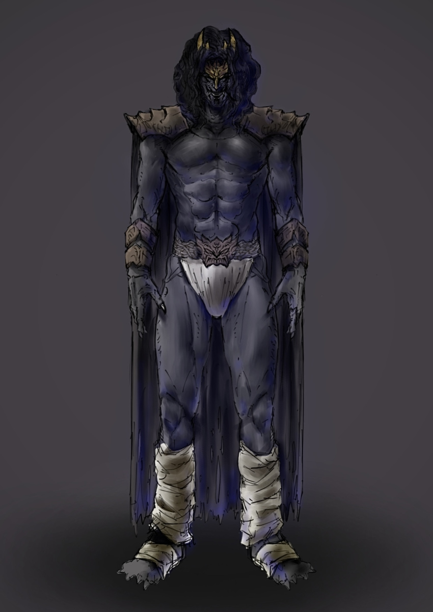 1boy, alternate_form, armor, black_hair, black_skin, cape, claws, clothes_lift