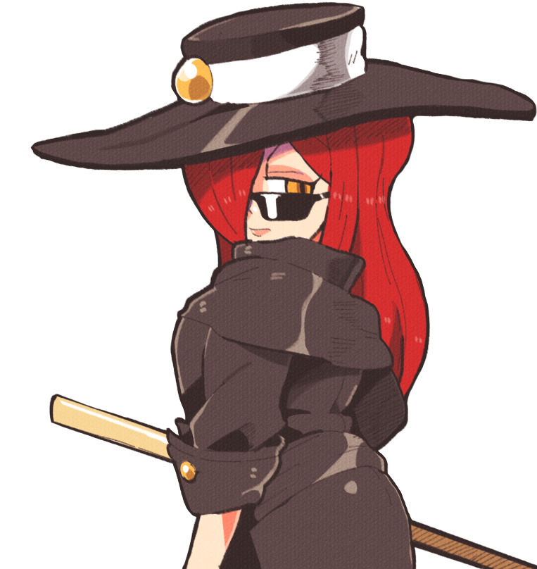1girl, black_coat, black_hat, coat, commission, cosplay, cowboy_hat, from_behind