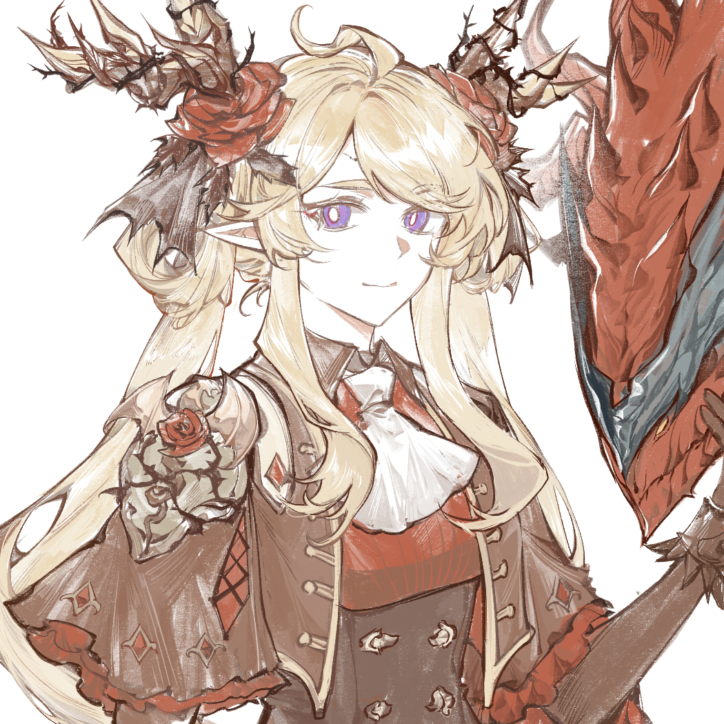 1girl, ahoge, arknights, ascot, black_skirt, blonde_hair, bright_pupils, brown_jacket
