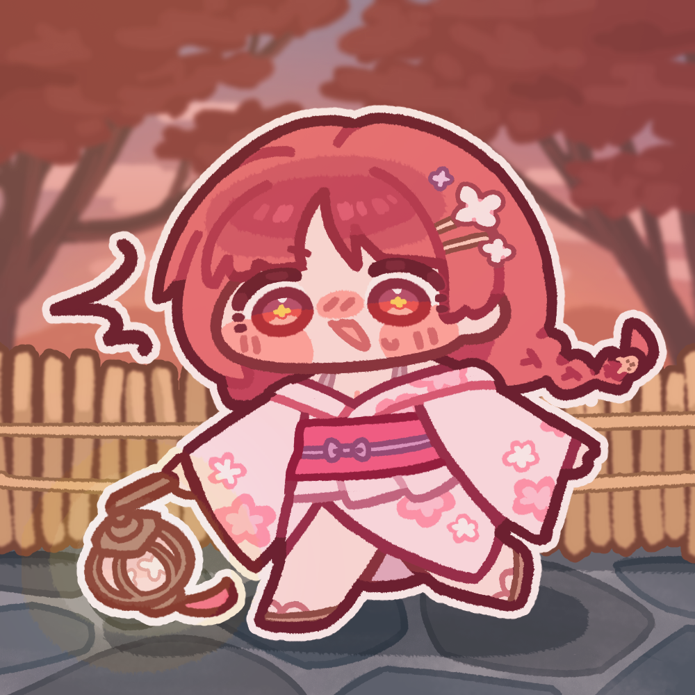 1girl, ashur_(trickcal), blush, braid, chibi, chibi_only, commentary_request, fence