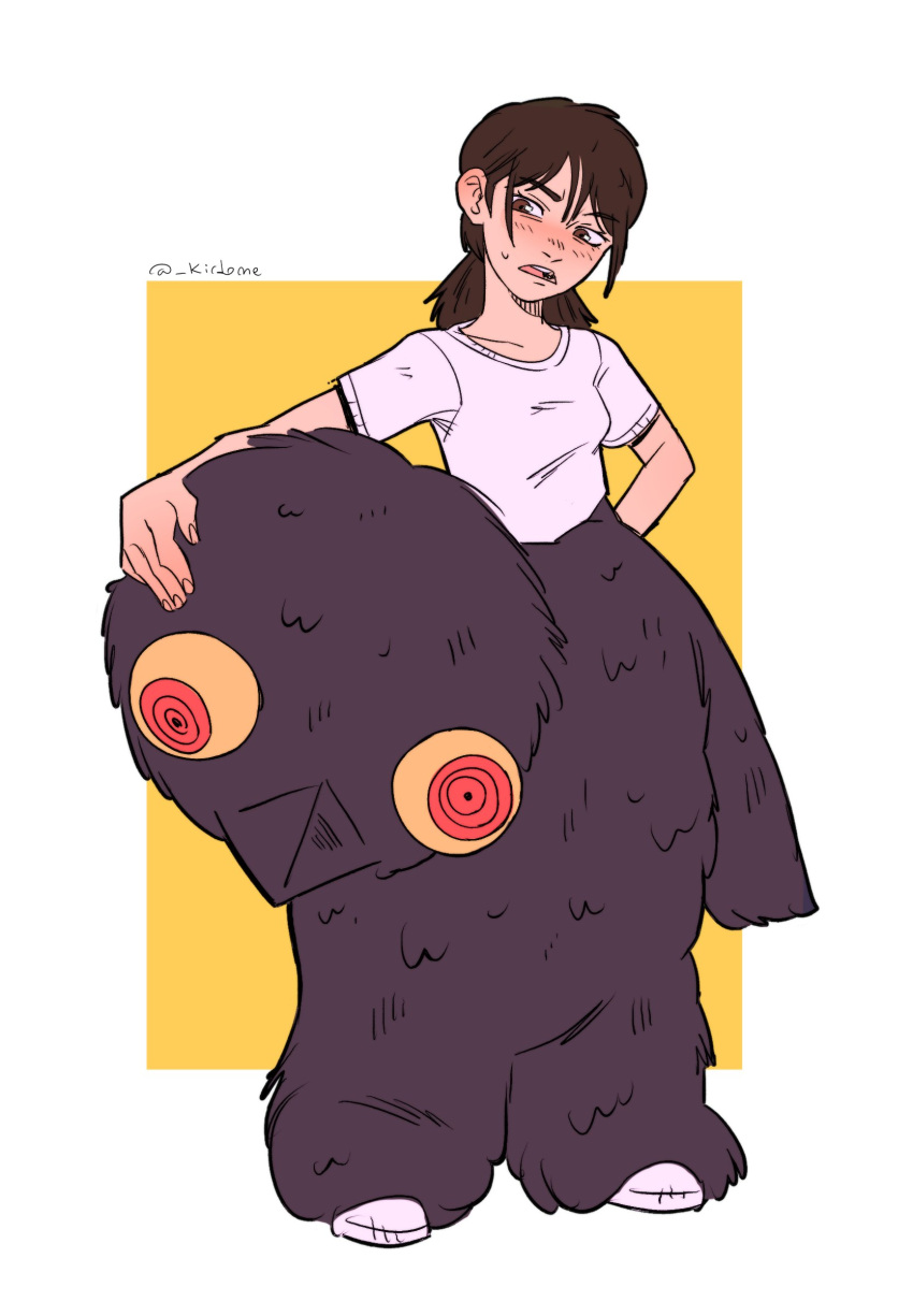 1girl, absurdres, breasts, brown_eyes, brown_hair, chainsaw_man, commentary, english_commentary
