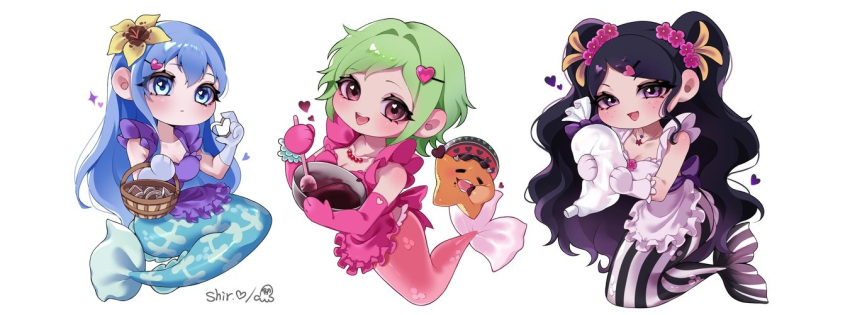 1boy, 3girls, akaakasa0215, apron, black_hair, blue_eyes, camie_(one_piece), commentary_request