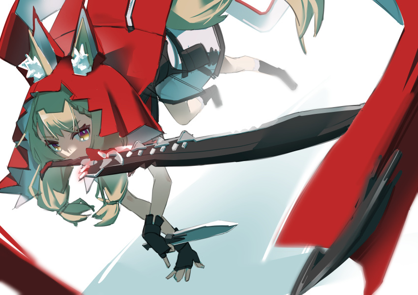 1girl, absurdres, animal_ear_fluff, animal_ears, arknights, arknights:_endfield, black_boots, black_gloves