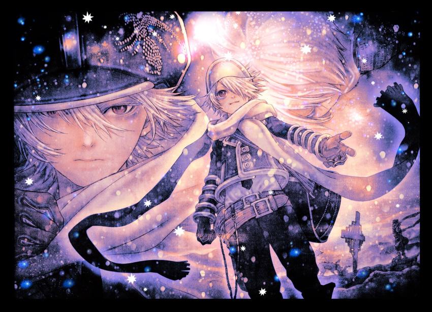 asada_hiroyuki, gauche_suede, lag_seeing, looking_at_viewer, official_art, tegami_bachi, two_males