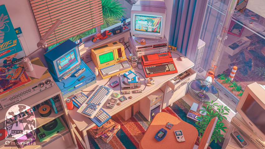 absurdres, akira_(manga), camera, can, cd, cd_case, controller, drink_can