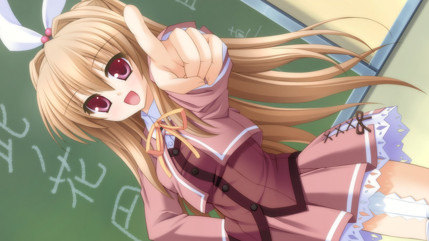 brown_hair, canvas_4, game_cg, kannon_ouji, konohana_madoka, red_eyes, seifuku