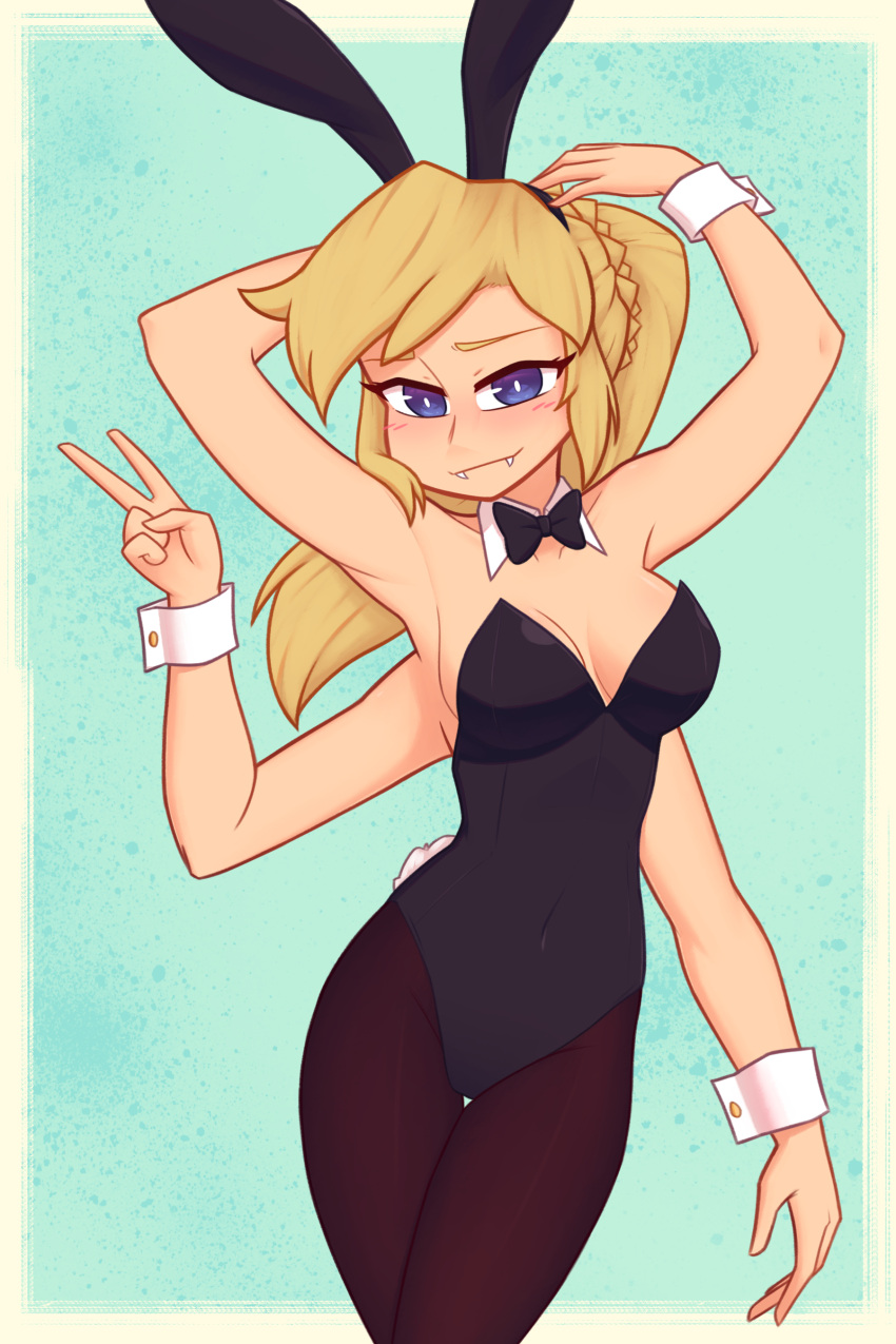 1girl, absurdres, animal_ear_hairband, animal_ears, arms_up, arthropod_girl, black_hairband, black_leotard