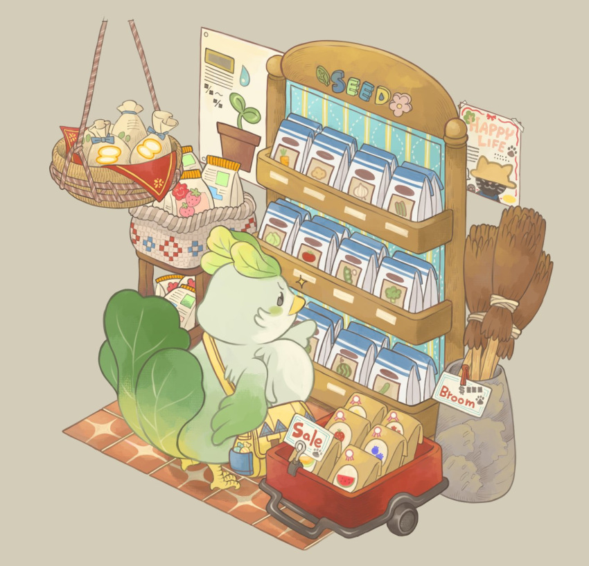 bag, basket, bawk_choy_(indy_brambles), bird, broom, candy, chicken, commentary