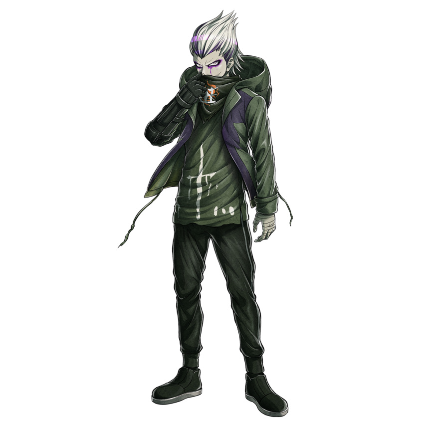 1boy, asahikawa_kai, bandaged_hand, bandages, facepaint, fingerless_gloves, full_body, gloves