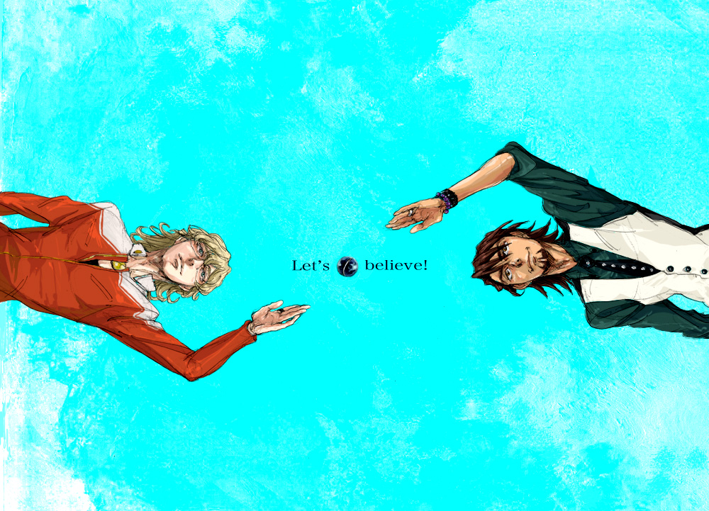 barnaby_brooks_jr, blonde_hair, bracelet, brown_eyes, brown_hair, facial_hair, glasses, green_eyes