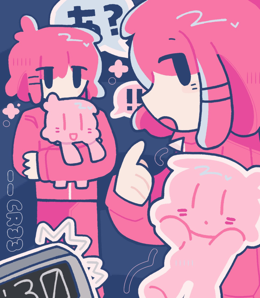 1girl, alarm_clock, antenna_hair, artist_name, chiccha_na_watashi_(synthesizer_v), clock, commentary, cr33