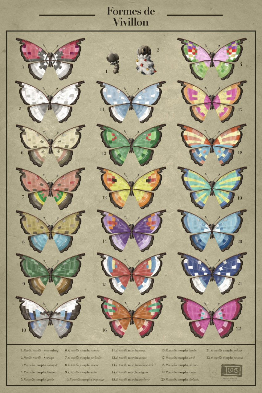 animal_focus, bug, character_name, commentary, english_commentary, evolutionary_line, full_body, grey_background