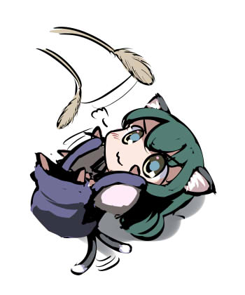 >:3, :3, animal_ears, cat_ears, cat_tail, chibi, gatau, green_hair