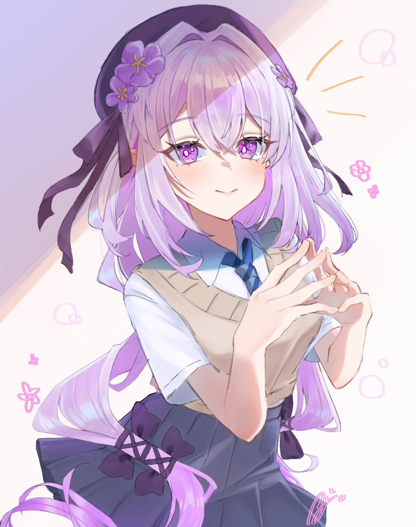 1girl, absurdres, alternate_costume, black_skirt, blue_necktie, breasts, castorice_(honkai:_star_rail), closed_mouth
