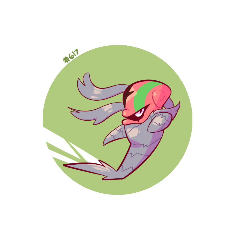 accelgor, green_background, hydroflorix, looking_at_viewer, no_humans, pokedex_number, pokemon, pokemon_(creature)