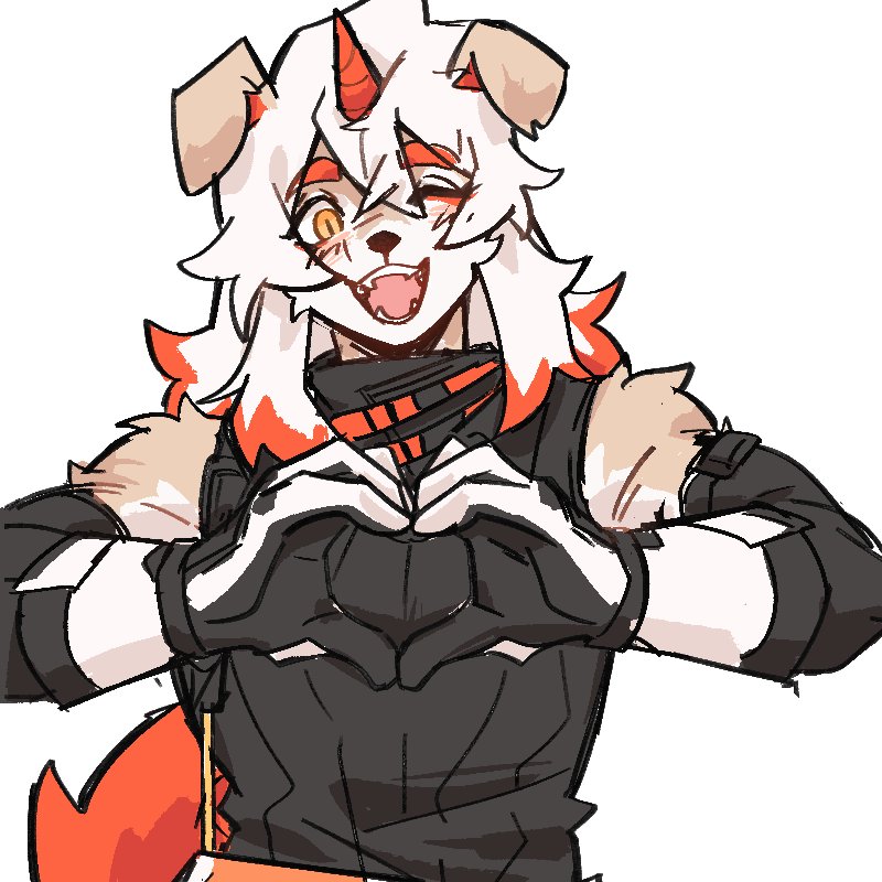 1boy, arknights, black_shirt, chinese_commentary, chiwawaluver, colored_tips, commentary_request, furry