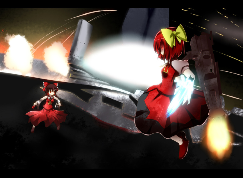 alternate_color, alternate_costume, armored_core, cirno, fire, flame, gaius_(nikoniko2), glowing