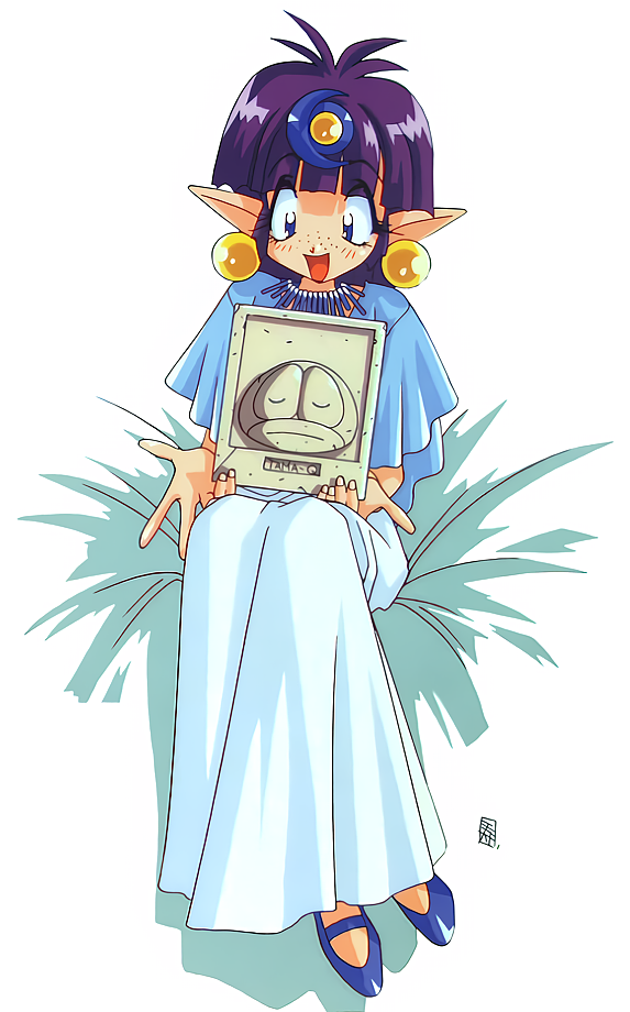 1990s_(style), 1girl, arara_cocoa, blue_eyes, blue_shoes, blunt_bangs, character_name, dress