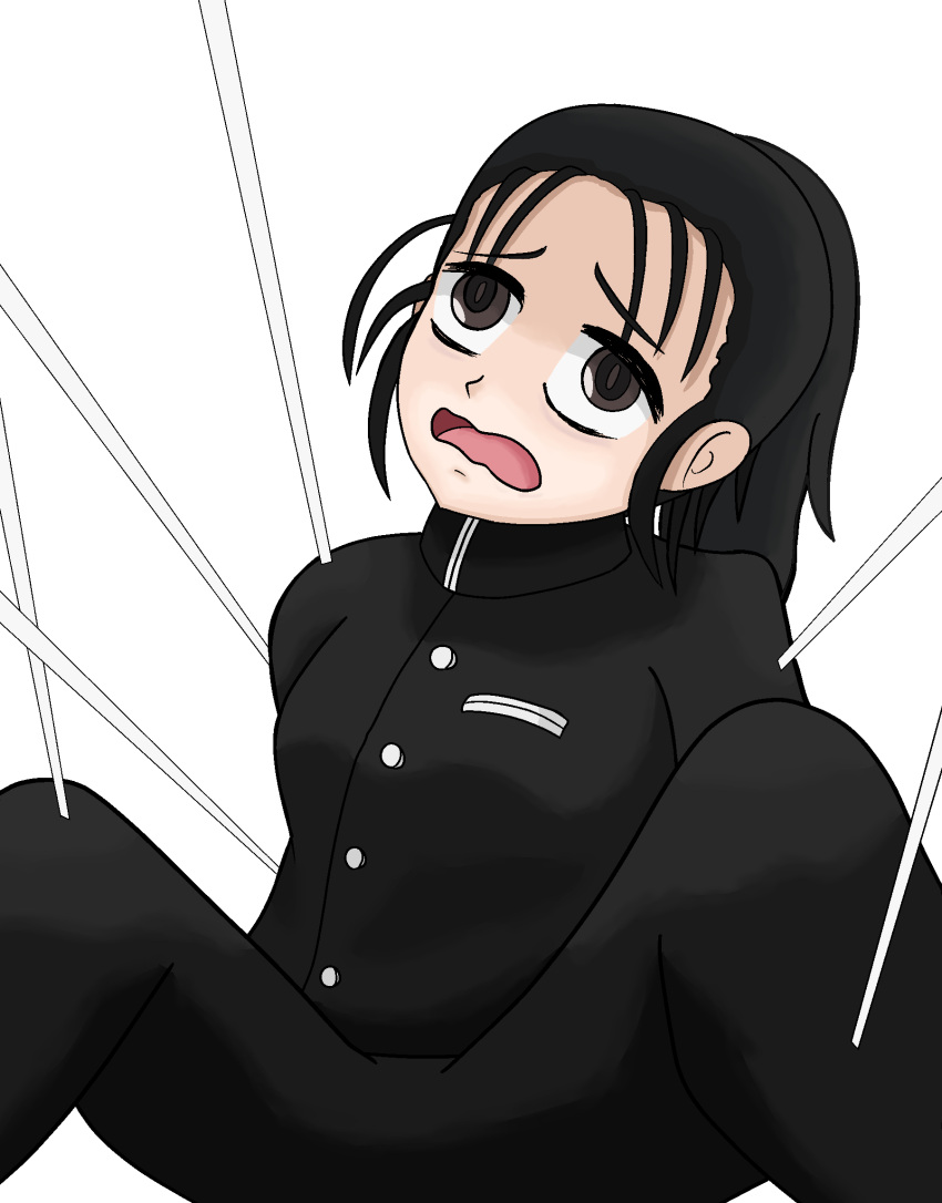 1girl, 2022, artist_request, black_hair, brown_eyes, demon_slayer_uniform, female, japanese